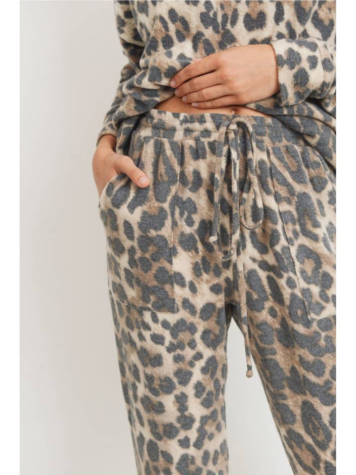 Brushed Leopard Print Knit Joggers and other Purchase Wholesale leopard set. Free Returns & Net 60 Terms on Faire trending on Faire.