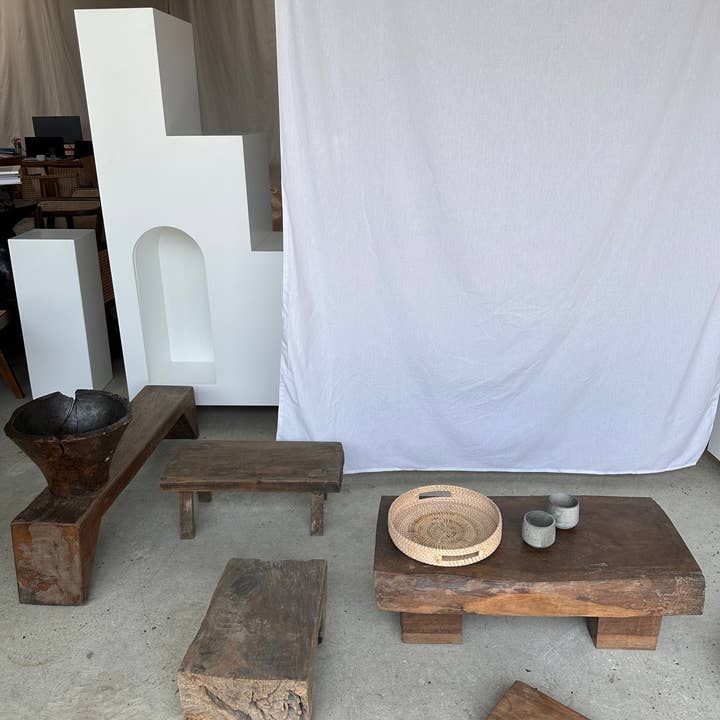 Office Objets - Wholesale Stool - Raw monoxyle organic Asian teak stool8