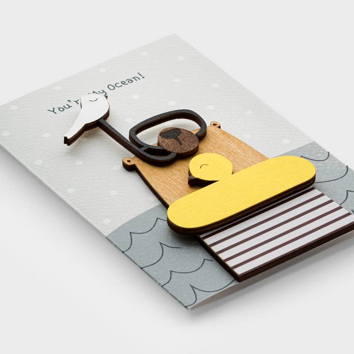 3D Wooden Love Card – Handmade "You're My Ocean" Greeting for wholesale by PESKOVOI