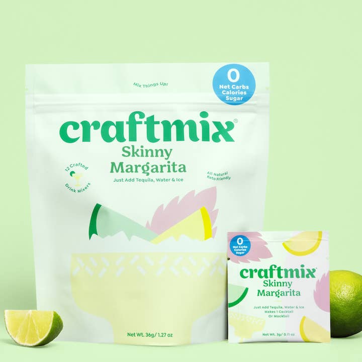 Mixer per cocktail Skinny Margarita - Confezione multipla da 12 porzioni per la vendita all'ingrosso da parte di Craftmix