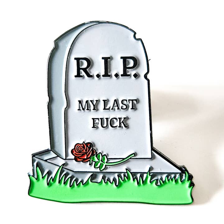 SHEWOLF Designs - Wholesale Lapel Pin/Button - Pin: RIP My Last Fuck — Funny NSFW Gift for Halloween Lovers0