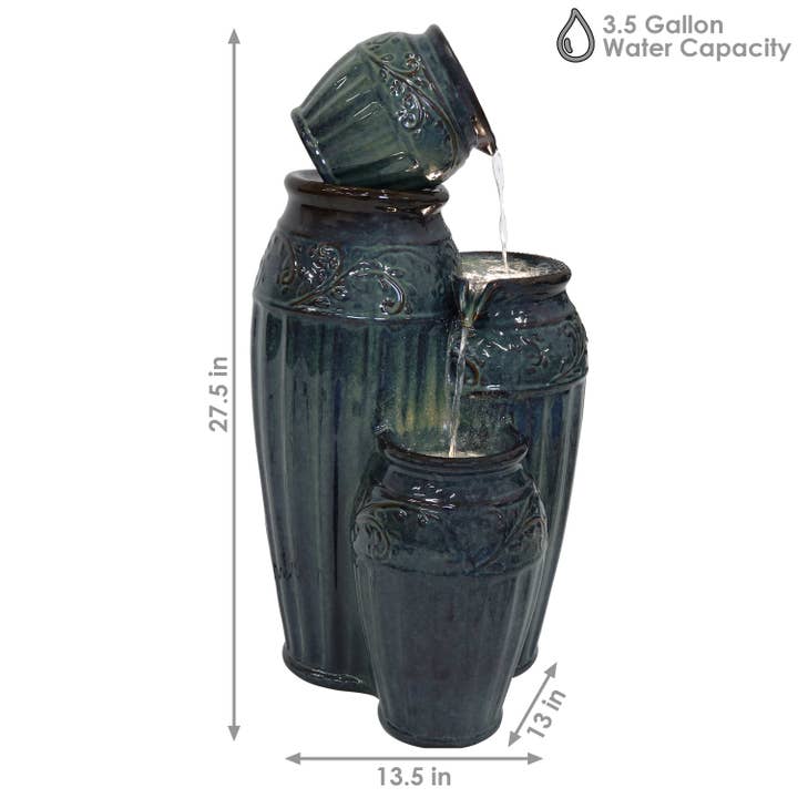 Sunnydaze Decor - Wholesale Outdoor Ornament/Decor - Tour de Vase Ceramic Outdoor Water Fountain - 27-Inch