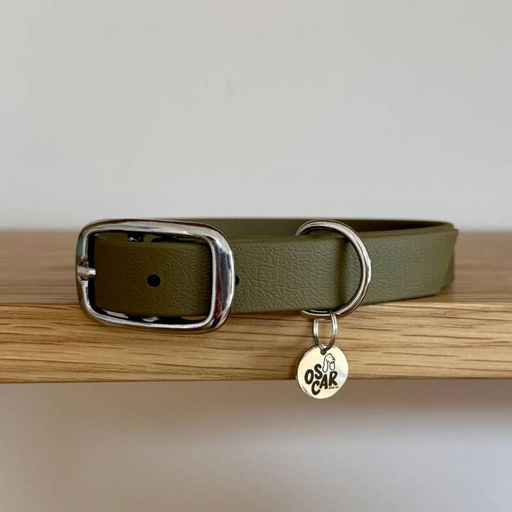 Oscar & co - Wholesale Pet Collar - Dog - Waterproof khaki Biothane dog collar