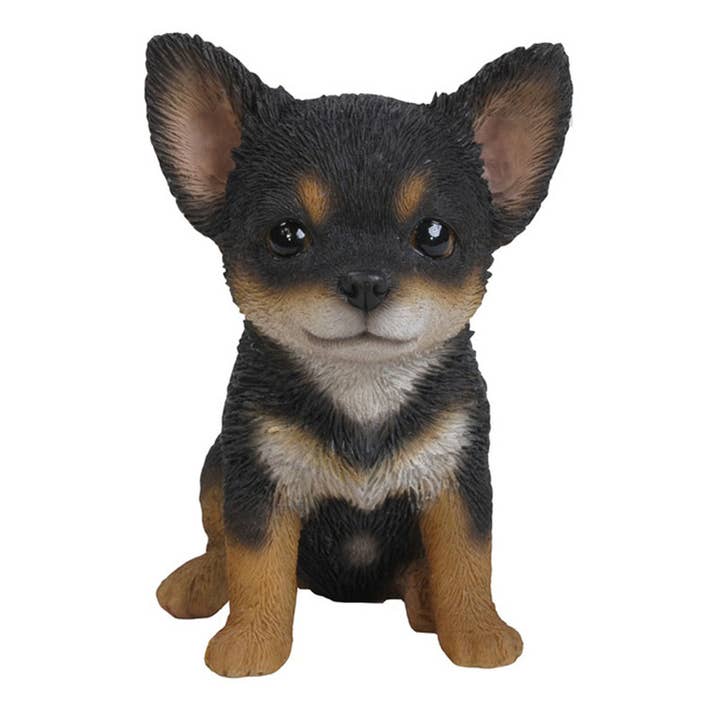 Pet Pals: Black & Brown Chihuahua Puppy Statue for wholesale by Hi-Line Gift Ltd.
