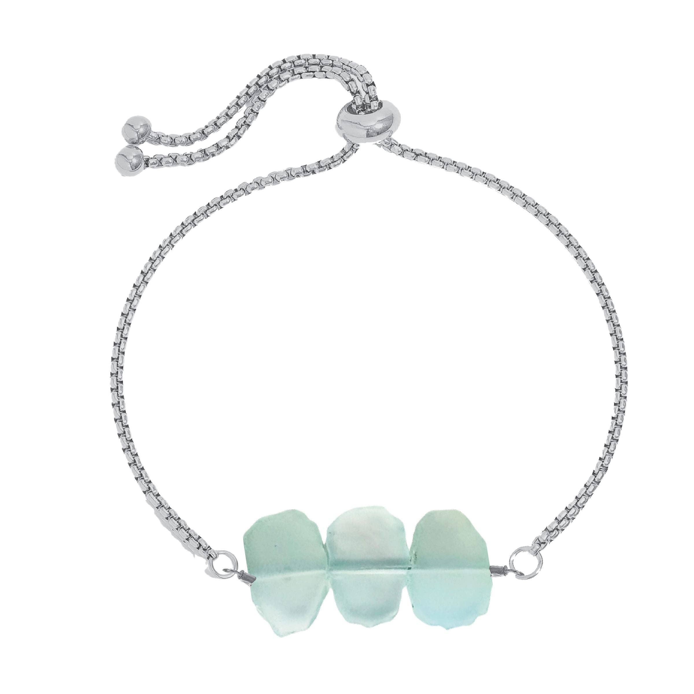 Mint + Sky - Wholesale Charm/Dangle Bracelet - Natasha Chain Bracelet in Aqua Chalcedony1