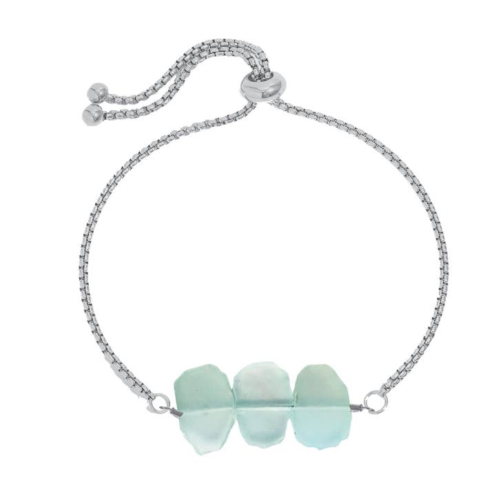 Mint + Sky - Wholesale Charm/Dangle Bracelet - Natasha Chain Bracelet in Aqua Chalcedony1