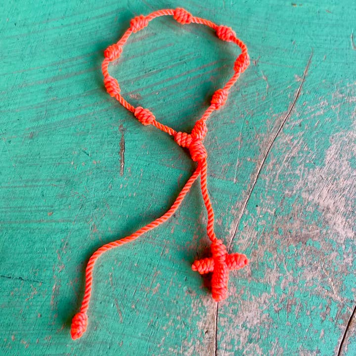 Love and Honor Jesus LLC - Wholesale Woven/Braided Bracelet - Knotted Cord Rosary Decade Adjustable Bracelet16