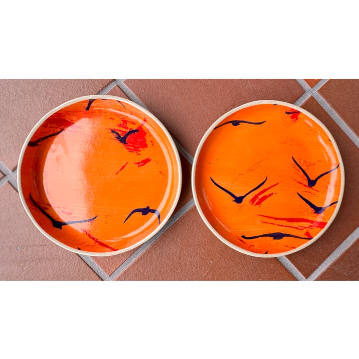 Round Plate 6.5" with Birds for wholesale by Sweet Air Studio