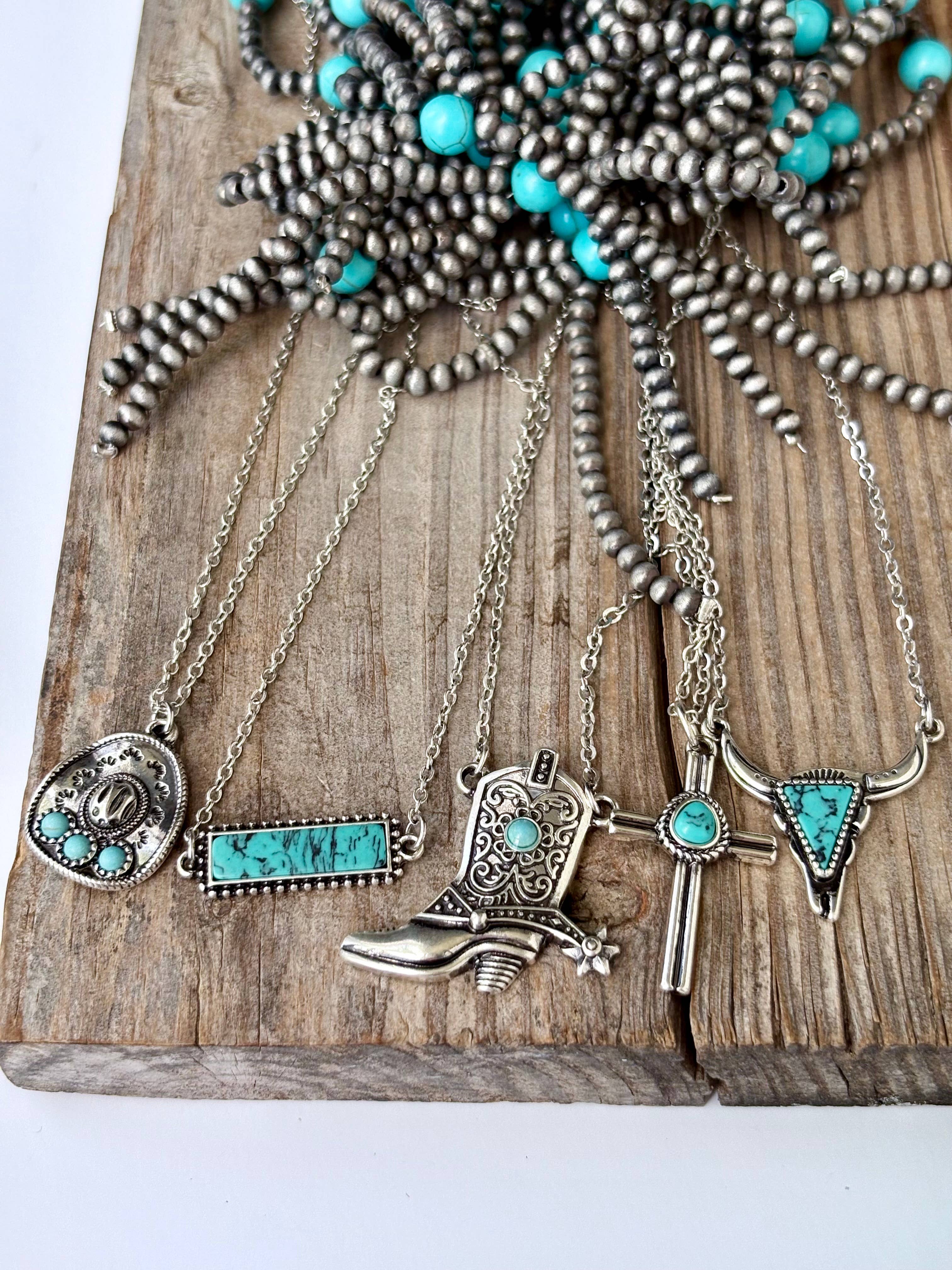 Boho Ranch Shop - Wholesale Pendant/Charm Necklace - 2 Layer Western Style Coquette Bow & Pendant Necklace5