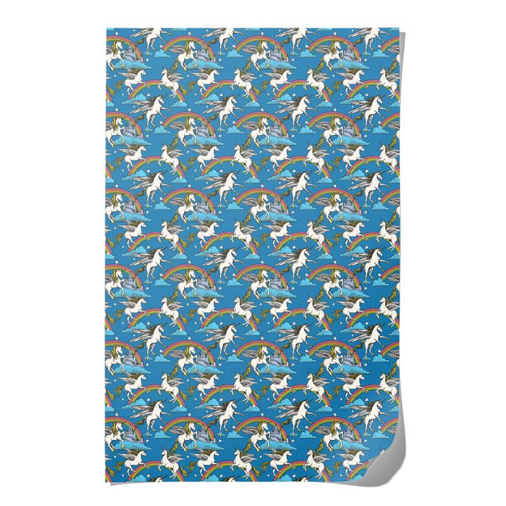 Red Cap Cards - Wholesale Flat Wrap - Unicorn Queen wrapping paper2