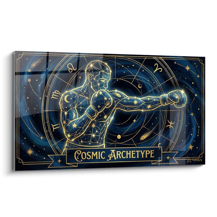 Tableau Boxeur Cosmic Archetype - Constellation Fighter - Edition Boxe pour la vente par Walensky
