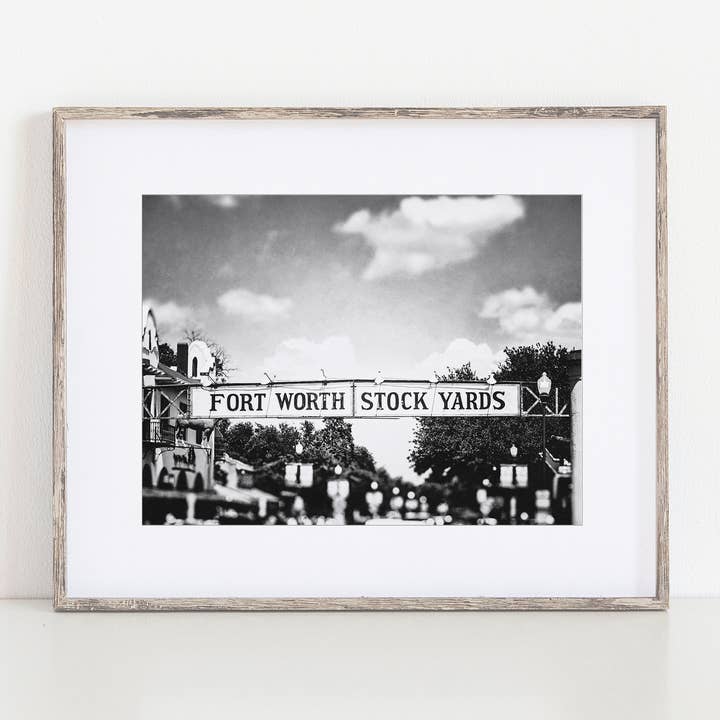 Fort Worth Texas Stockyards Sign Art Print for wholesale by Lisa Russo Fine Art