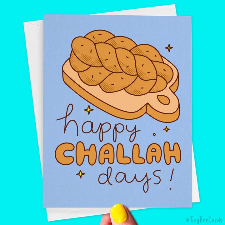 Happy Challah Days Chanukka Karte für den Großhandel von Tiny Bee Cards