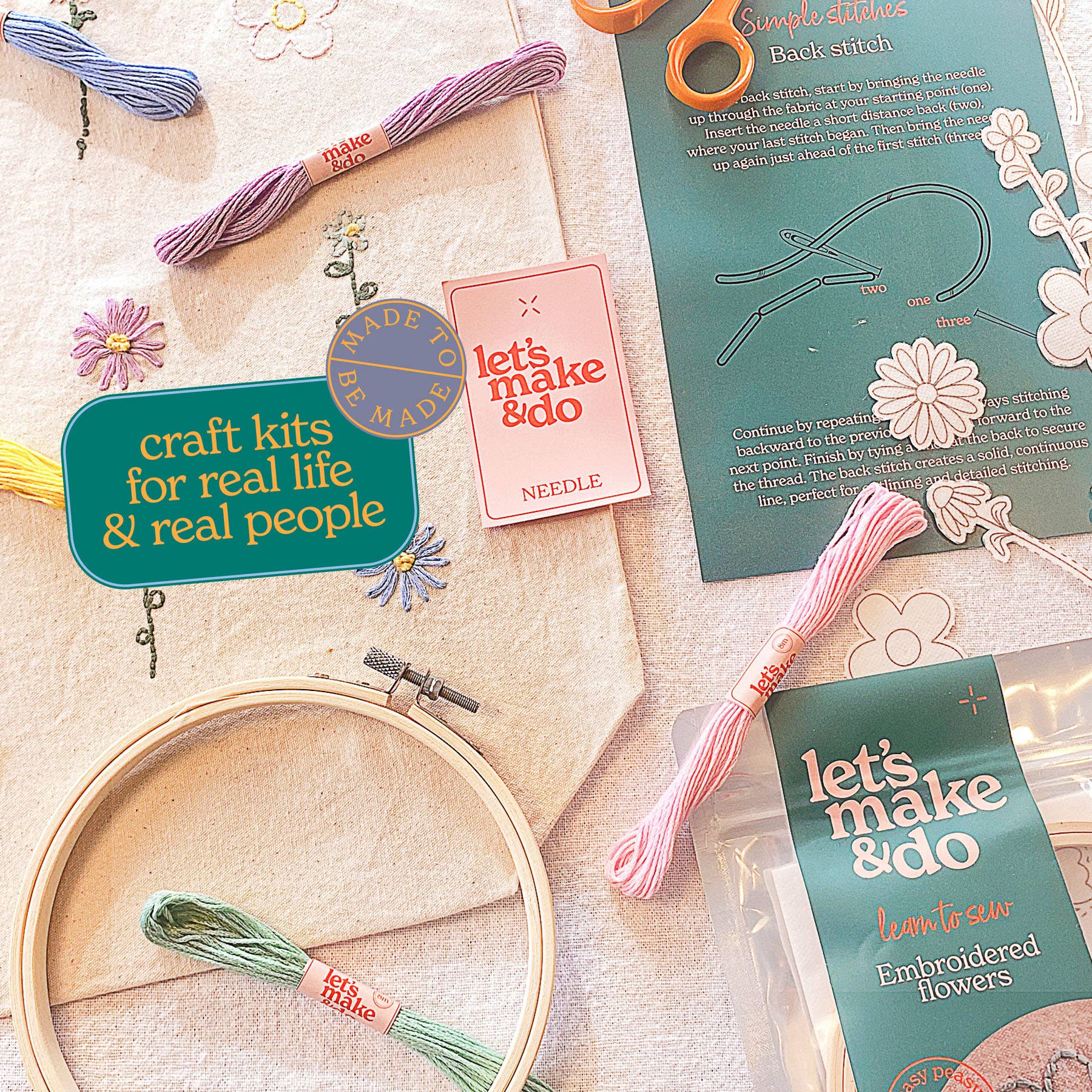 Let's Make & Do – wholesale Sömnadskit – Lär dig sy egna broderade blommor - kit för nybörjare7