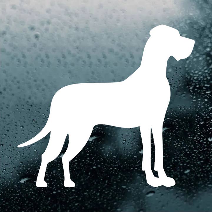 White 5" Great Dane Dog Vinyl Decal Die Cut Sticker for wholesale by Minglewood Trading