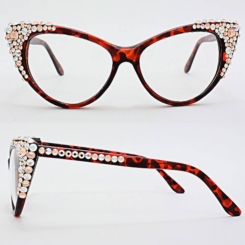 Sensibling Corp. - Wholesale Sunglasses - Women's - Bubbly Austrian Crystal Cat Eye Optical Glasses33