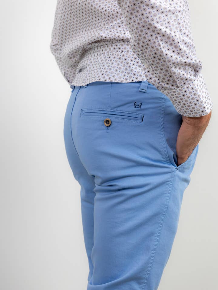 Custi Mikelo - Wholesale Pants - Men's - Light Blue Stretch Chino Pants