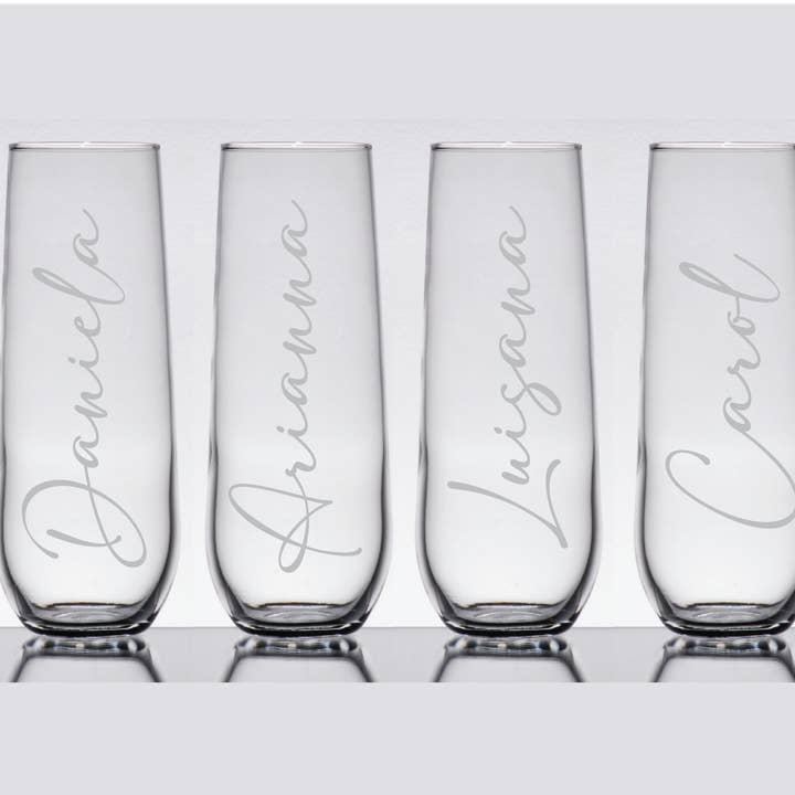 Oh It's A Party - Wholesale Champagne Flute - Wedding Champagne Flutes Custom Etched 8.5 oz