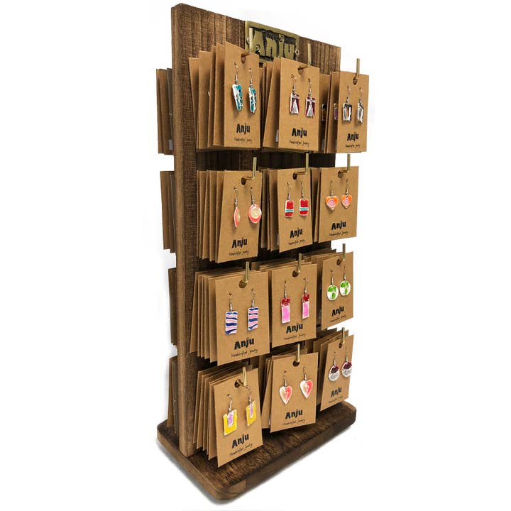 Color Enamel Earrings Prepack - 144 Pairs and Display for wholesale by Anju Jewelry