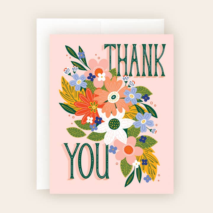 Floral Thank You Card – Bold Botanical Bouquet for wholesale by Molly Marie Pea