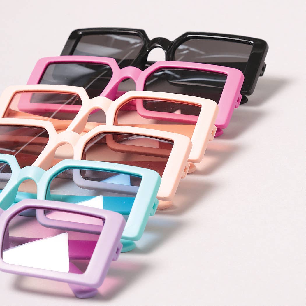  ASSORTED COLORS Kid's Vibrant Rectangle Fashion Sunglasses for wholesale on Faire2