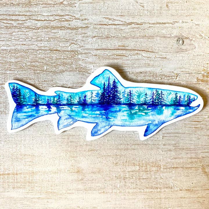 Pegatina de trucha arco iris para venta al por mayor de Cloud Cottage Creative Company