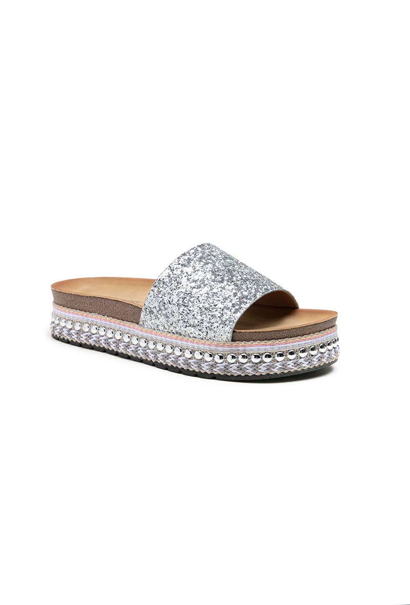 LADY GLORY - Wholesale Sandals - Women's - Silver sequin mules0