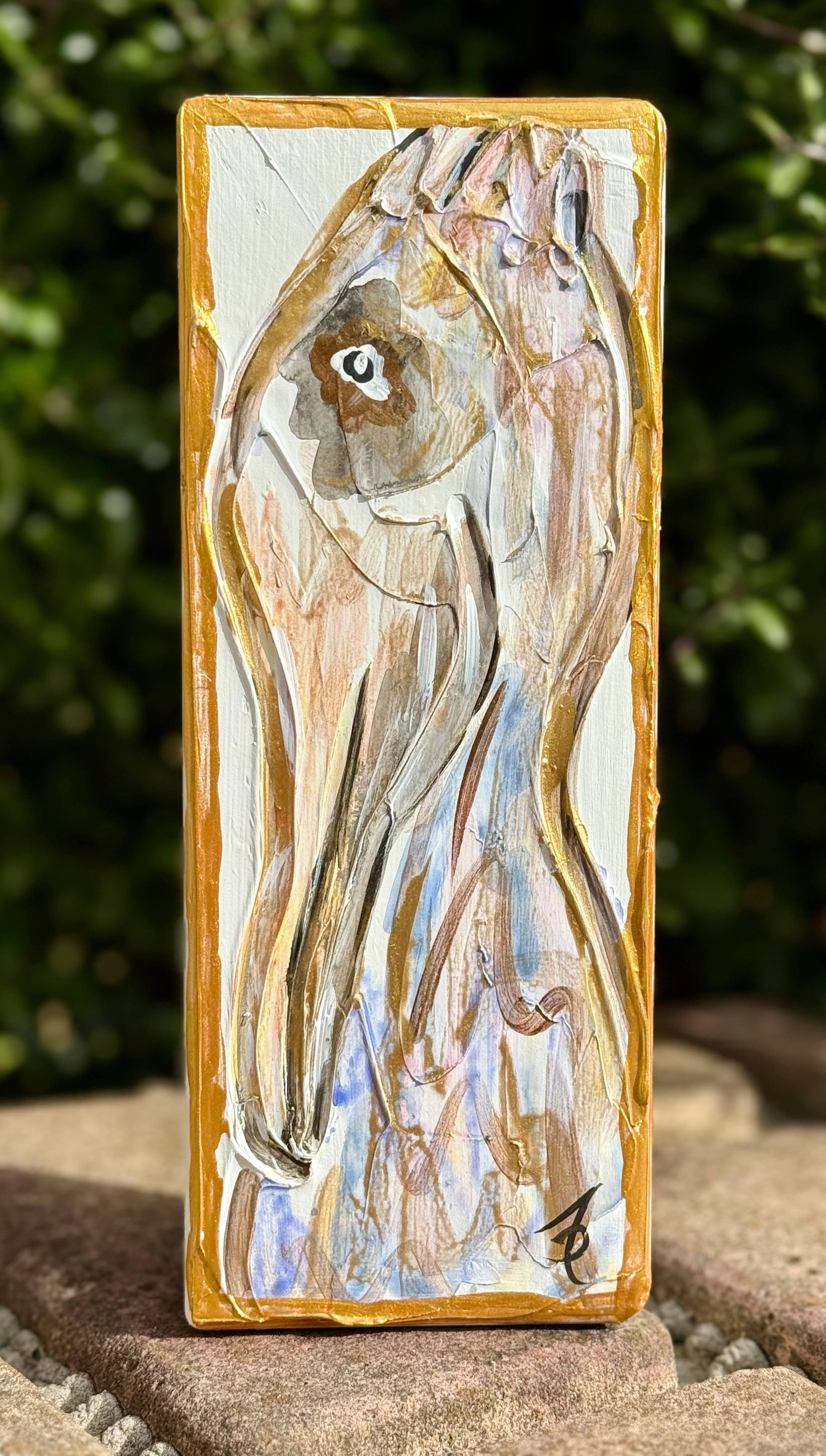 Framesaplenty - Wholesale Painting/Drawing - Pelican textured acrylic painting on wood block4