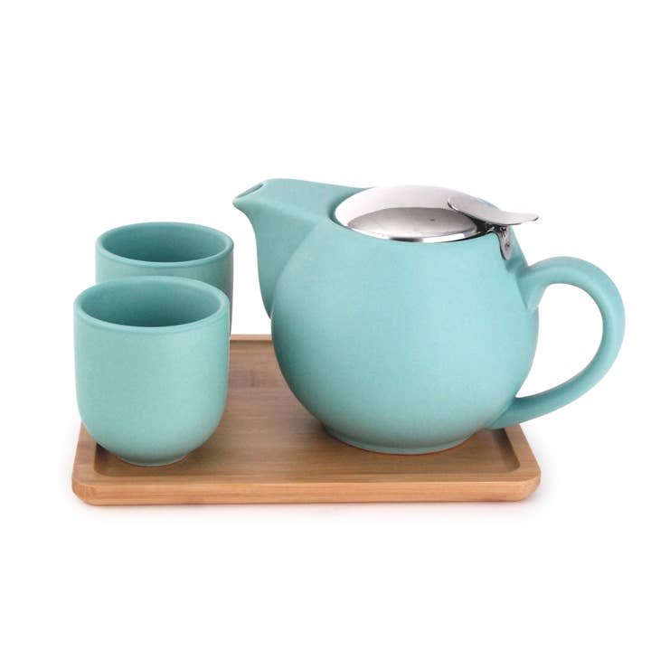 TEA SET – SOLID AQUA MATTE FINISH for wholesale by Fuji Merchandise Corporation