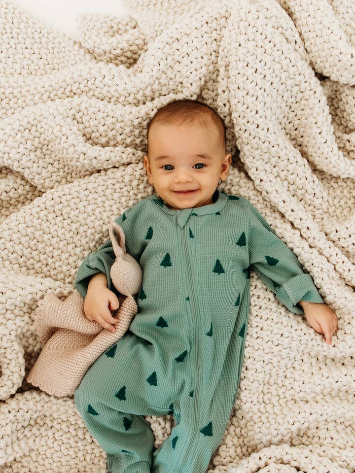 Waffle Sleeper | EVERGREEN for wholesale by Modern Roots Kids Co.