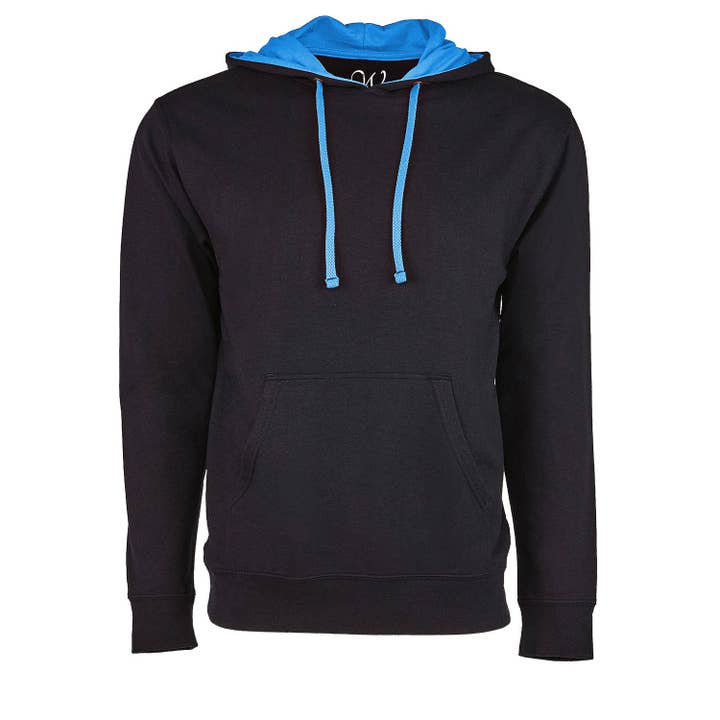 EWC 930BT Black-Turquoise French Terry Two-Toned Pullover Hoodie for wholesale by Ethan Williams