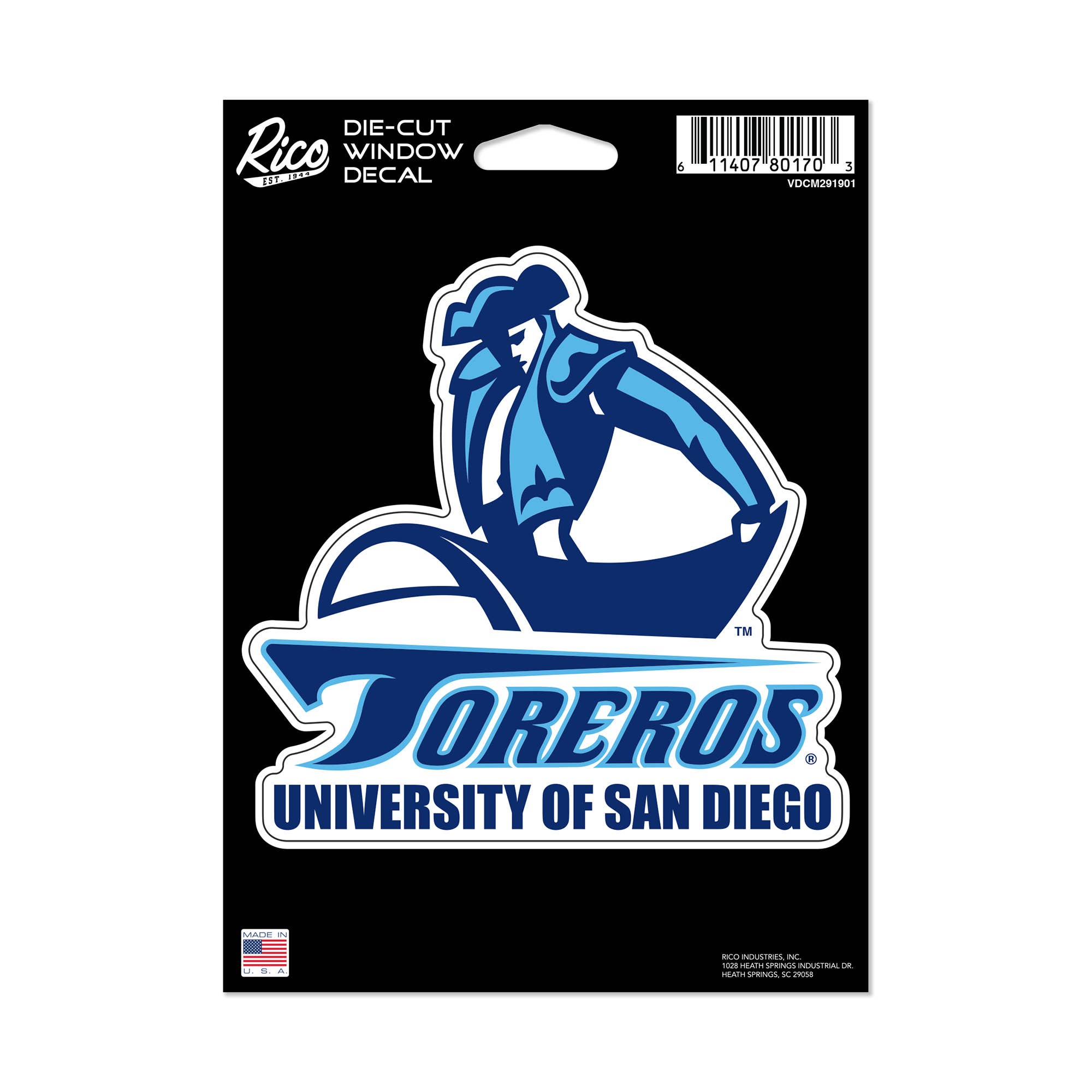 Rico Industries - Wholesale Car Decorative Charm - Unisex - NCAA San Diego Toreros Medium Die Cut Decal