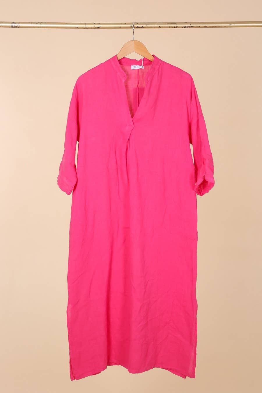 la maison des fibres naturelles – wholesale Klänning - Dam – Lång klänning med tunisisk krage 29340 i 100 % linne26