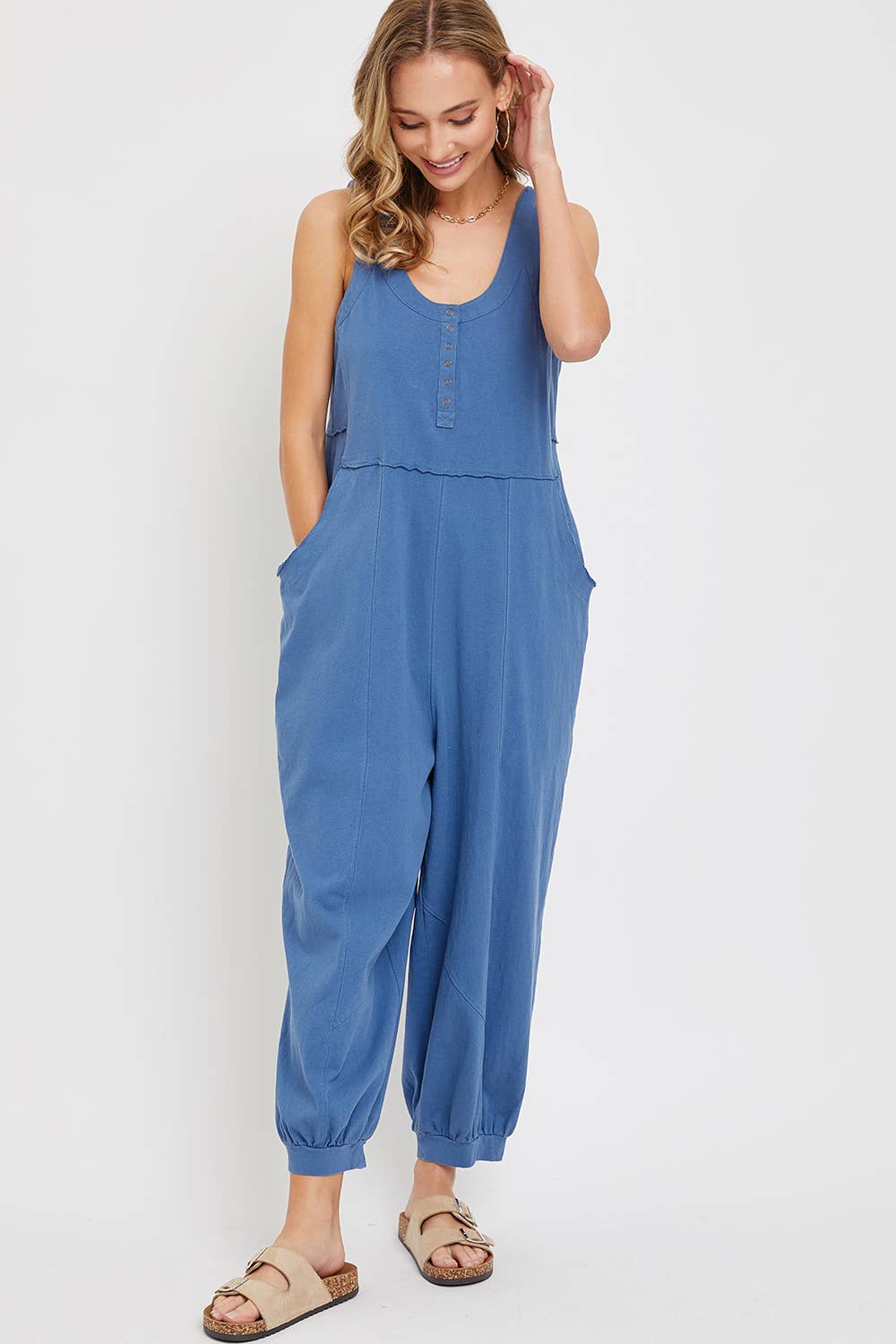 Sweet Lovely by Jen - Wholesale Jumpsuit - Women's - COTTON WASHED SLOUCHY JUMPSUIT21