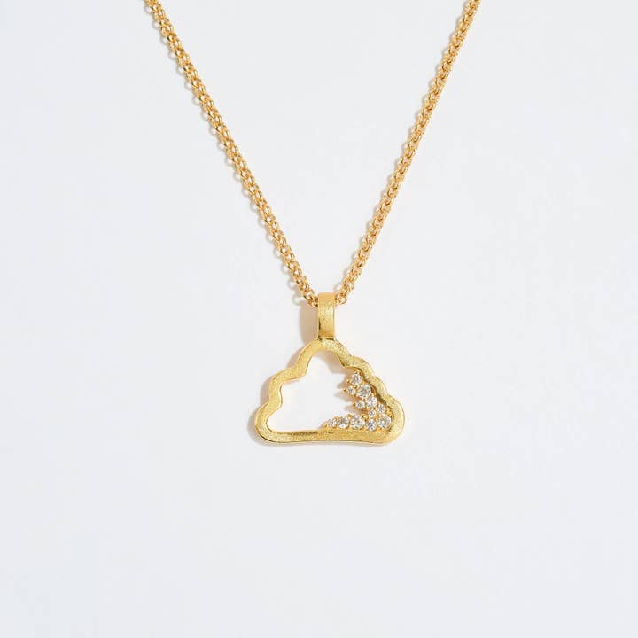 Funkelnde Goldwolken-Anhänger-Halskette für den Großhandel von Claire Hill Designs