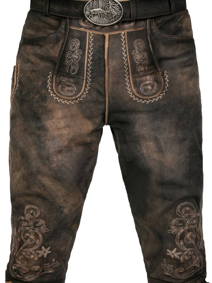 Pantalon en cuir Wildbock Alex jusqu'aux genoux pour la vente par Edelnice Trachtenmode GmbH & Co. KG