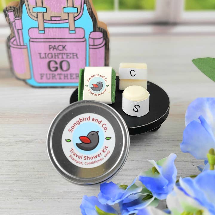 Songbird and Co - Wholesale Shampoo Puck/Solid Shampoo - Travel Shower Kit1