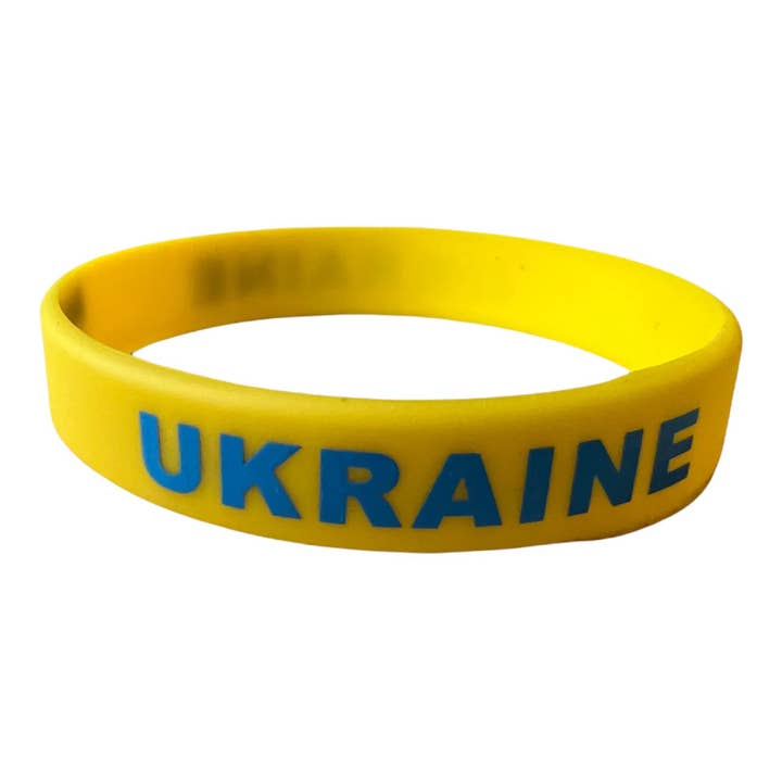 Beclosetoyou – Engroshandel Armbånd - Unisex – Armbånd med flag Ukraine lavet af silikone - Slava Ukrayn