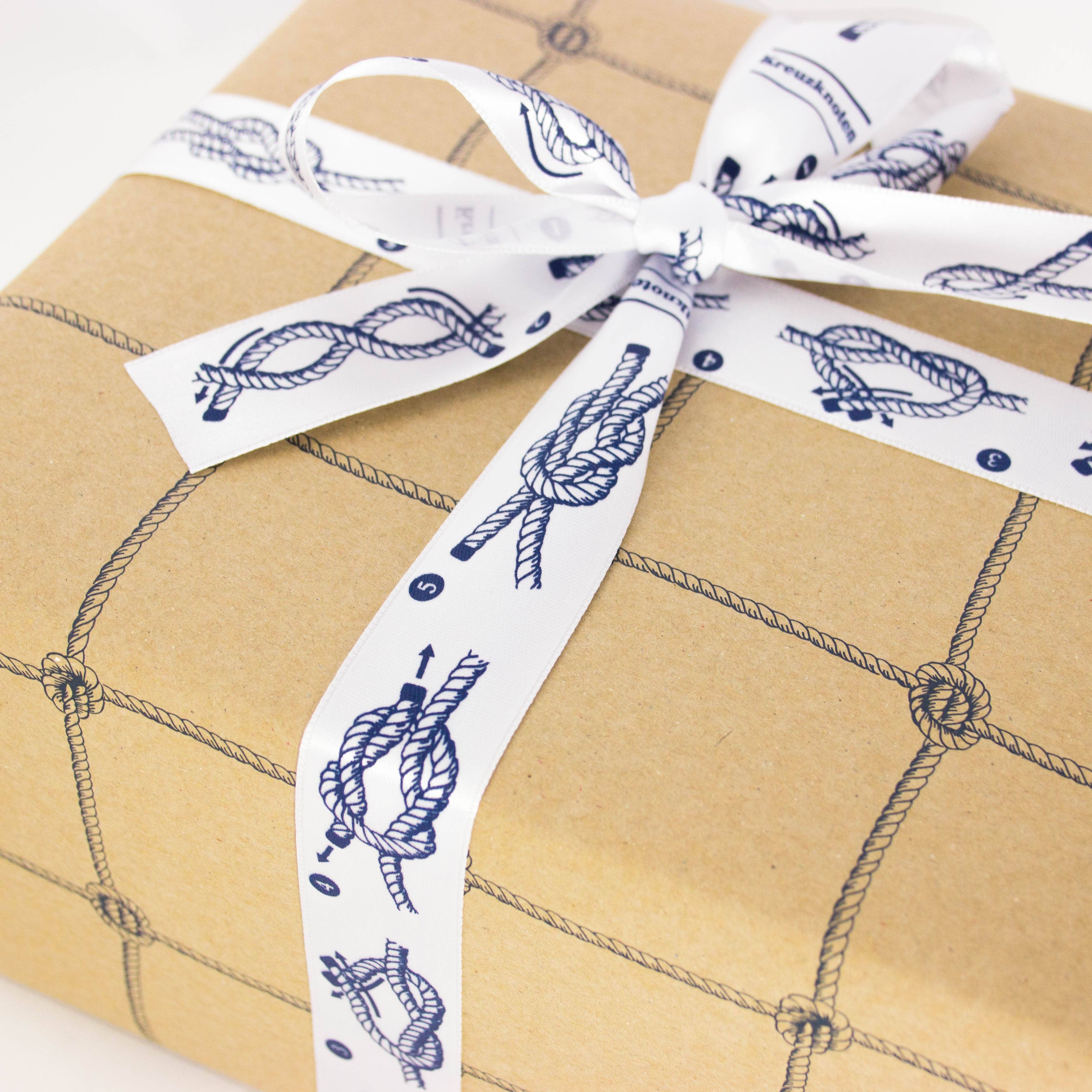 Bow & Hummingbird - Wholesale Ribbon - Gift Wrapping - Maritime Satin Ribbon Knot Guide, 3m3