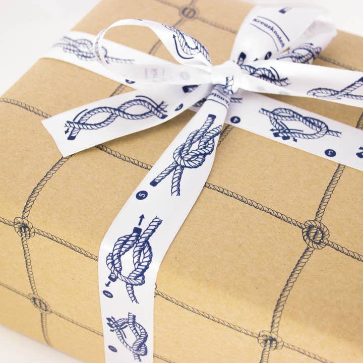 Bow & Hummingbird - Wholesale Ribbon - Gift Wrapping - Maritime Satin Ribbon Knot Guide, 3m3