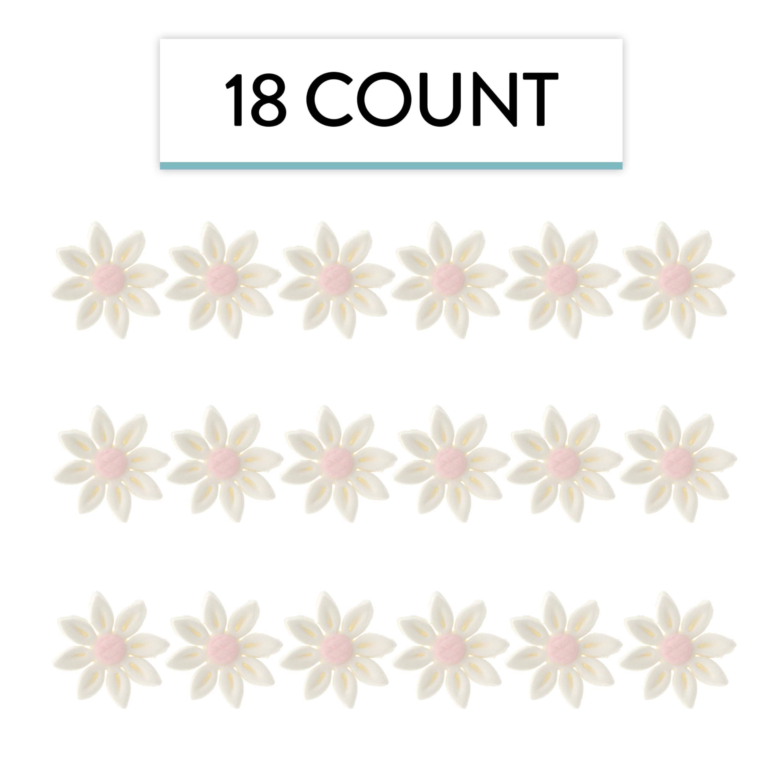 Global Sugar Art - Wholesale Cake/cupcake topper - Edible Daisy Cake Decorations, White and Pink Sugar Flowers, Unwired 1 Inch, Daisy Cupcake Toppers, Edible Flowers Cake Decorations by Chef Alan Tetreault, Global Sugar Art2