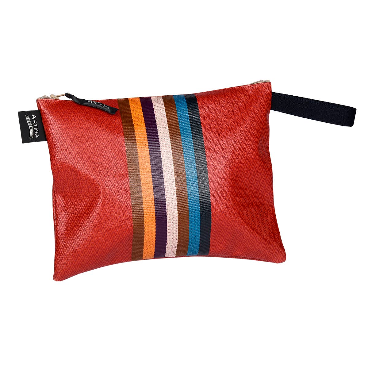 Orange LENA NEW CHEVRON BRICK POUCH 25x20 for wholesale on Faire0