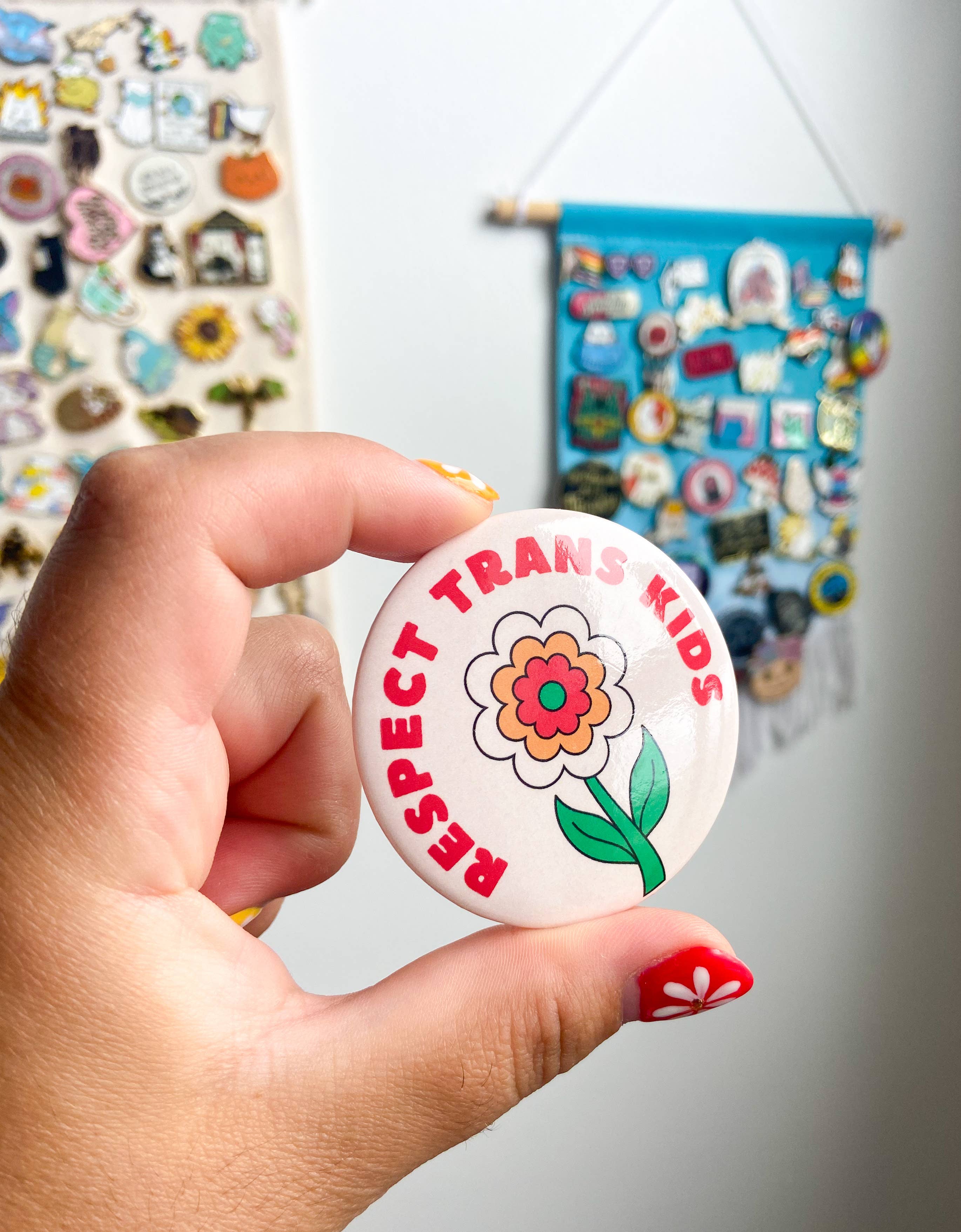 Wild Rabbit Beads - Wholesale Lapel Pin/Button - Pinback Button (Respect Trans Kids)1