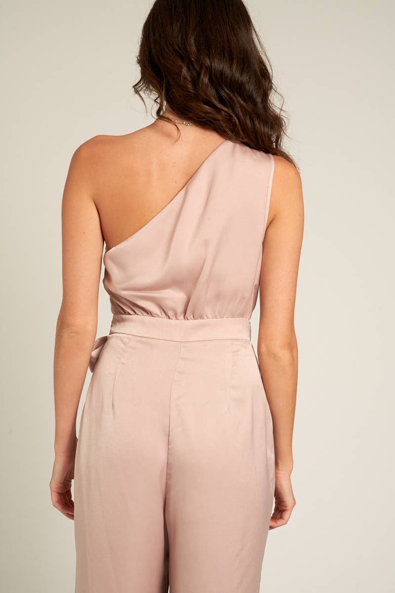En Crème - Wholesale Jumpsuit - Women's - One Shoulder Jumpsuit with Back Tie5