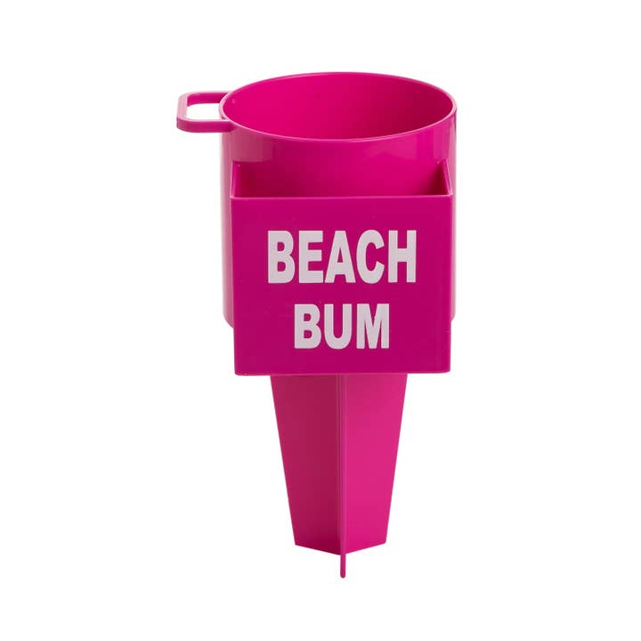 Beachcombers - Wholesale Drink Huggers & Koozies - SALE 8" Plastic Pink Beach Bum Drink Spike