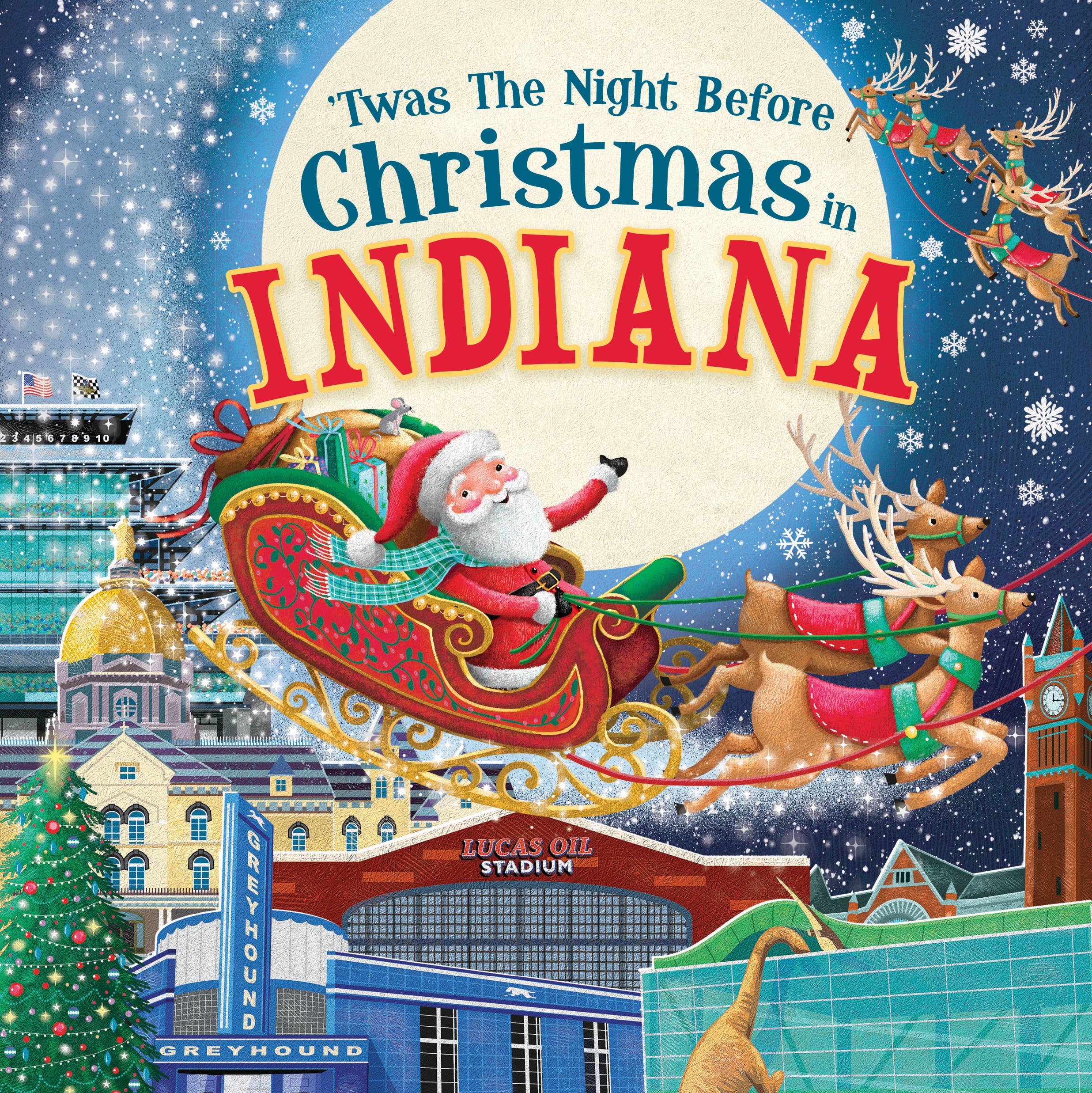 Sourcebooks - Wholesale Preschool Book (3-5) - 'Twas the Night Before Christmas in Indiana (HC)0