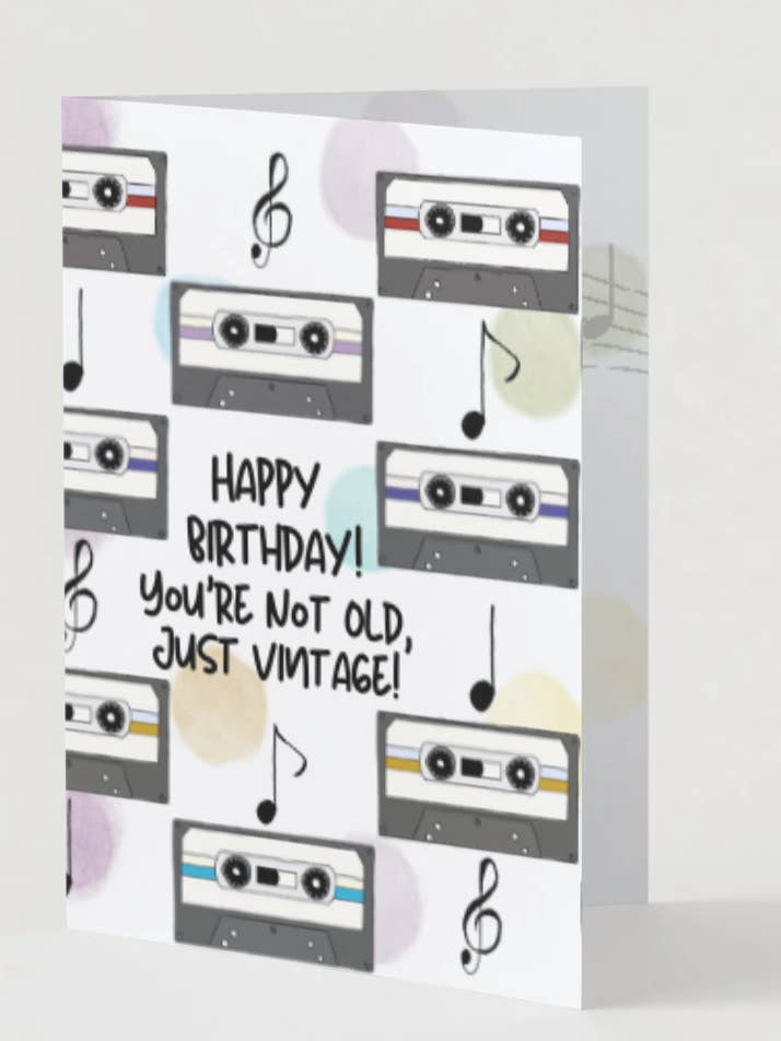 Greeting Card: Vintage Birthday Card for wholesale by Chika Paper Studio