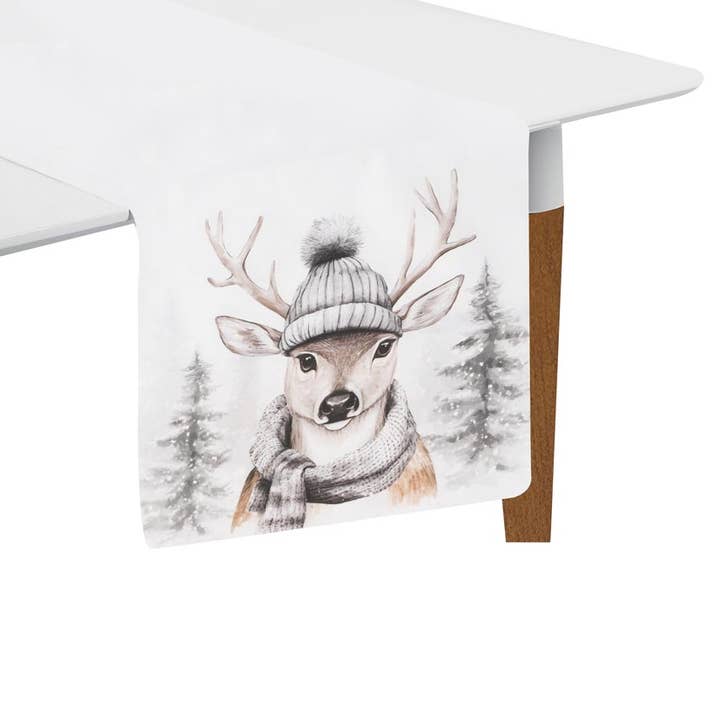 Bordløber 'Winter Deer', stof, 148x40cm for engroshandel hos Dekoratief