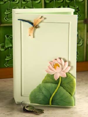 Dragonfly & Waterlily Key Cabinet for wholesale by Ibis and Orchid Design