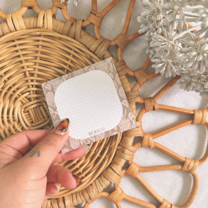 Bujo Bae - Wholesale Sticky Notes - BAE Protea in Latte | Post It Note2
